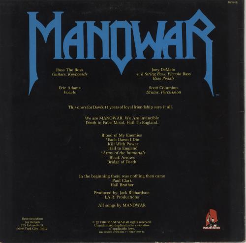 Manowar Hail To England - Autographed UK vinyl LP album (LP